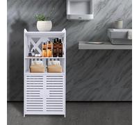 Gabinetes de baño impermeables, Gabinete de almacenamiento de baño con estante abierto, armarios de piso independientes, armario de esquina para dormitorio, cocina, pasillo, 40 x 25 x 90 cm