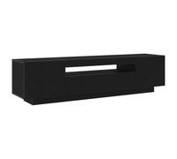 Gabinetes de TV Minimalistas Modernos con Cajones de Almacenamiento y Luces LED, Centro de Entretenimiento para Sala de Estar con Amplio Almacenamiento y Función de Exhibición (Roble Negro)