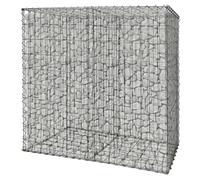 Relaxdays Gabión, pantalla jardín, cesta piedras, alambre 3,5 mm galvanizado, 100x100x50 cm, gaviones, acero plateado