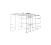 GABIONA - Gavión cuadrado, malla 10 x 10 cm, profundidad 50 cm, cesta de sujeción tipo 4, cierre en espiral, galvanizado