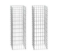 Gabionen-Säule 100CM 2x Gaviones 4-Eck 30x30 CM Cesta de Roca Gavión de Columna