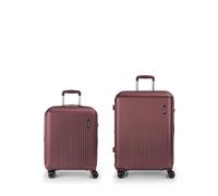 Gabol - Juego de 2 Maletas Rígidas Expandibles (de Cabina y Mediana) Kai - 4 Ruedas Dobles 360°, Cerradura TSA y Cremallera de Seguridad - Diseño Español en Policarbonato - Color Burdeos