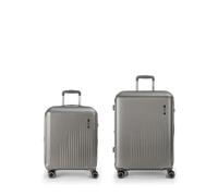 Gabol - Juego de 2 Maletas Rígidas Expandibles (de Cabina y Mediana) Kai - 4 Ruedas Dobles 360°, Cerradura TSA y Cremallera de Seguridad - Diseño Español en Policarbonato - Color Champagne