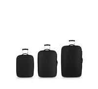 Gabol Juego de maletas Orbit 3 piezas 2 ruedas expandibles 202 L negro