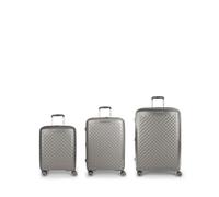 Gabol Queens 4 ruedas Juego de maletas 3 piezas con pliegue de expansión gris