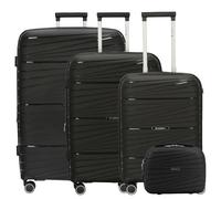 Gabol Kiba 4 ruedas Juego de maletas 3 piezas con pliegue de expansión negro