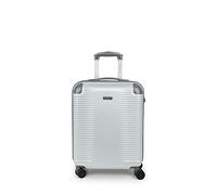 Gabol - Maleta de Cabina Rígida Expandible Balance XP 55x40x22/25 cm - Equipaje de Mano de 2,7kg con Capacidad hasta 45L - 4 Ruedas Dobles 360° y Cerradura TSA - Diseño Español en ABS - Color Plata