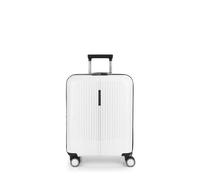 Gabol - Maleta de Cabina Rígida Expandible Brooklyn 55x40x22/25 cm - Equipaje de Mano Ligero 2,8kg con Capacidad hasta 47,4L - 4 Ruedas Dobles 360° y Cerradura TSA - Diseño Español - Blanco