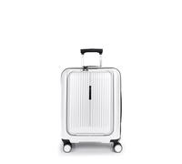 Gabol - Maleta de Cabina Rígida Expandible Brooklyn 55x40x22/25 cm - Equipaje de Mano Ligero 3,1kg con Capacidad hasta 47,4L - 4 Ruedas Dobles 360° y Cerradura TSA - Diseño Español - Blanco
