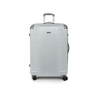 Gabol - Maleta Grande Rígida Expandible Balance XP 77x55x33/35 cm - Peso Ligero 4,6 kg con Capacidad 111,8/118,7 litros - 4 Ruedas Dobles 360° y Cerradura TSA - Diseño Español en ABS - Color Plata