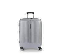 Gabol - Maleta Mediana Expandible Brooklyn 45x65x27/30 cm - Equipaje Ligero 3,4kg con Capacidad 70/77,8L - 4 Ruedas Dobles 360° y Cerradura TSA - Diseño Español en Polipropileno - Color Plata