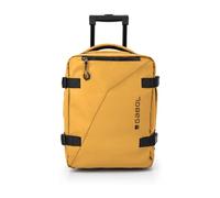 Gabol - Mochila con Ruedas Expandible Canada con Capacidad 24/28,8L - Equipaje Ligero de 1kg y 30x40x20/24 cm, Tirador Extendido 101 cm - Piel Sintética + Textil - Diseño Español - Mostaza