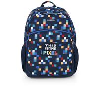 Gabol - Mochila Escolar Adaptable a Carro Cubik 34x46x20 cm - 2 Compartimentos y Espalda Acolchada - Resistente al Agua con Cremalleras Cubiertas - Diseño Español en Poliéster - Azul Marino