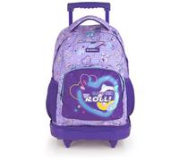 Gabol - Mochila Escolar con Ruedas Desmontable Funny 34x46x20 cm - Resistente al Agua y con Espalda Acolchada - Tirador Extensible 92 cm y Bolsillo Lateral - Diseño Español en Poliéster - Lila