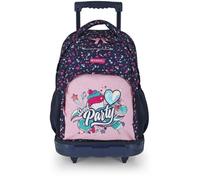 Gabol - Mochila Escolar con Ruedas Desmontable Party 34x46x20 cm - Resistente al Agua y con Espalda Acolchada - Tirador Extensible 92 cm y Bolsillo Lateral - Diseño Español en Poliéster - Azul Marino