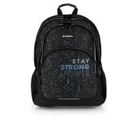 Gabol - Mochila Escolar Galaxy 32x44x18 cm - 3 Compartimentos y Bolsillos Laterales - Resistente al Agua con Cremalleras Cubiertas - Apta para Portátil 15,6'' - Diseño Español en Poliéster - Negro