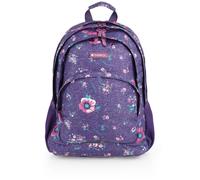 Gabol - Mochila Escolar Lily 32x44x18 cm - 3 Compartimentos y Bolsillos Laterales - Resistente al Agua con Cremalleras Cubiertas - Apta para Portátil 15,6'' - Diseño Español en Poliéster - Morado