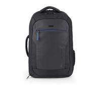 Gabol Mochila de viaje Pixel con material reciclado impermeable, tamaño cabina y portátil de 17,3'', negra, con clasificador y organizador, dos compartimentos, 35x55x20 cm, 36/45 L