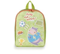 Gabol - Mochila Infantil Pequeña y Ligera Staff Andy 25x31x11 cm con Espalda Acolchada, Reflectantes e Identificador para el Nombre, Ideal para la Guardería