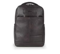 Gabol - Mochila para Portátil 15,6" Command 31x43x12 cm - Capacidad 14L - 2 Compartimentos, Acople a Maleta y Forro Acolchado - Diseño Español en Elegante Piel Sintética Libre de PVC - Marrón