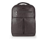 Gabol - Mochila para Portátil 15,6" Command 32x44x14 cm - Capacidad 18,5L - 2 Compartimentos, Acople a Maleta y Forro Acolchado - Diseño Español en Elegante Piel Sintética Libre de PVC - Marrón