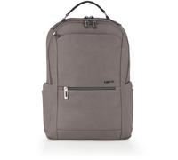 Gabol|Mochilas para portátil de piel sintética, beige, con dos compartimentos y acople a maleta, 31x12x43 cm, 14 L