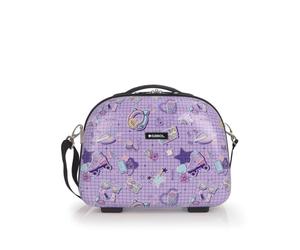 Gabol - Neceser de Viaje Rígido Estampado Funny 35x29x17cm - Peso 1kg con Capacidad 14L - Con Acople a Maleta y Asa - Diseño Español en ABS y Policarbonato - Lila