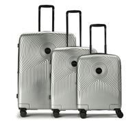 Gabol Radar 4 ruedas Juego de maletas 3 piezas con pliegue de expansión color plata
