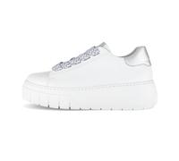 Gabor 83.222 Zapatillas Low Top De Mujer De Cuero Blancas Plata