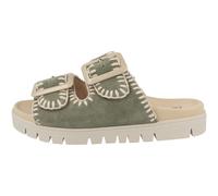 Gabor 83.741 Sandalias Mujer Piel Verde Sin Patrón Zapatillas Mules