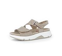 Gabor Mujer Sandalias, señora Sandalia con Tiras,Plantilla Desmontable,Zapato de Verano,Sandalia de Verano,cómoda,Plana,Beige (Leinen),42 EU / 8 UK