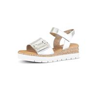 Gabor Sandalias de plataforma para mujer, sandalias de mujer, Plata 10, 38.5 EU