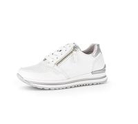 Gabor Zapatillas bajas para mujer, zapatos bajos para mujer, cómodos, ancho múltiple (H), Blanco Plata 50, 42 EU Ancho