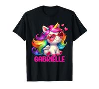 Gabrielle - Nombre Personalizado Colorido Unicornio para Mujeres y niñas Camiseta