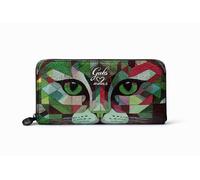 Gabs Gmoney17 Bull TRIP - Cartera monedero con cremallera, diseño de gato verde