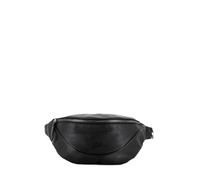 Gabs Riñonera de piel negra, bolso bandolera, diseño elegante con cremallera, estilo casual unisex