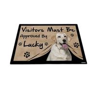 GABSHAIM Felpudo con texto en inglés "Visitors Must Be Approved by The Dog" divertido labrador personalizado para decoración del hogar, 15.7 x 23.6 pulgadas, estilo 5