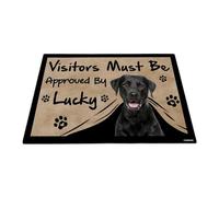 GABSHAIM Felpudo con texto en inglés "Visitors Must Be Approved by The Dog" divertido labrador personalizado para decoración del hogar, 15.7 x 23.6 pulgadas, estilo 4