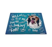 GABSHAIM Felpudo personalizado para perro Hello is It Me You're Looking for Jack Russell Terrier, diseño de patas de hueso, alfombra decorativa para puerta delantera, entrada, 15.7 x 23.6 pulgadas