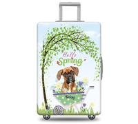 GABSHAIM Funda de equipaje con nombre personalizado Airedale Terrier con diseño de Hello Spring, elástica, lavable a máquina, varios tipos disponibles, se adapta a 45,7 a 81,3 cm, Multi-Boxer, 18-32