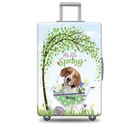 GABSHAIM Funda de equipaje con nombre personalizado Airedale Terrier con diseño de Hello Spring, elástica, lavable a máquina, varios tipos disponibles, se adapta a 45,7 a 81,3 cm, Multi-Beagle, 18-32