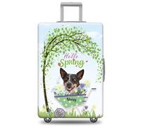 GABSHAIM Funda de equipaje con nombre personalizado Airedale Terrier con diseño de Hello Spring, elástica, lavable a máquina, varios tipos disponibles, se adapta a 45,7 a 81,3 cm, Perro ganadero