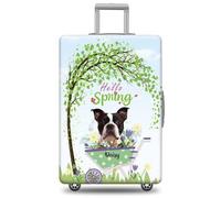 GABSHAIM Funda de equipaje con nombre personalizado Airedale Terrier con diseño de Hello Spring, elástica, lavable a máquina, varios tipos disponibles, se adapta a 45,7 a 81,3 cm, Multi-Boston Terrier