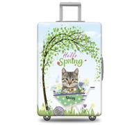 GABSHAIM Funda de equipaje con nombre personalizado Airedale Terrier con diseño de Hello Spring, elástica, lavable a máquina, varios tipos disponibles, se adapta a 45,7 a 81,3 cm, Multi-Cat 1, 18-32