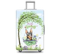 GABSHAIM Funda de equipaje con nombre personalizado para maleta de viaje American Staffordshire Terrier con diseño de Hello Spring, lavable a máquina, varios tipos disponibles, se adapta a 45,7 a 81,3