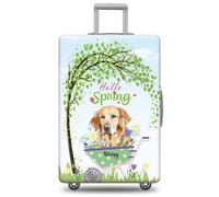GABSHAIM Funda de equipaje con nombre personalizado para maleta de viaje American Staffordshire Terrier con diseño de Hello Spring, lavable a máquina, varios tipos disponibles, se adapta a 45,7 a 81,3