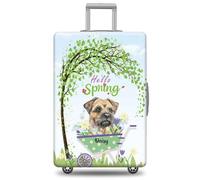 GABSHAIM Funda de equipaje con nombre personalizado para maleta de viaje American Staffordshire Terrier con diseño de Hello Spring, lavable a máquina, varios tipos disponibles, se adapta a 45,7 a 81,3