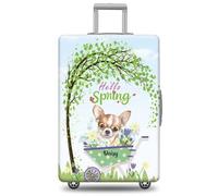 GABSHAIM Funda de equipaje con nombre personalizado para maleta de viaje American Staffordshire Terrier con diseño de Hello Spring, lavable a máquina, varios tipos disponibles, se adapta a 45,7 a 81,3