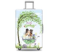 GABSHAIM Funda de equipaje con nombre personalizado para maleta de viaje American Staffordshire Terrier con diseño de Hello Spring, lavable a máquina, varios tipos disponibles, se adapta a 45,7 a 81,3
