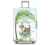 GABSHAIM Funda de equipaje con nombre personalizado para maleta de viaje Golden Retriever con diseño de Hello Spring, lavable a máquina, varios tipos disponibles, se adapta a 45,7 a 81,3 cm, Wolfhound